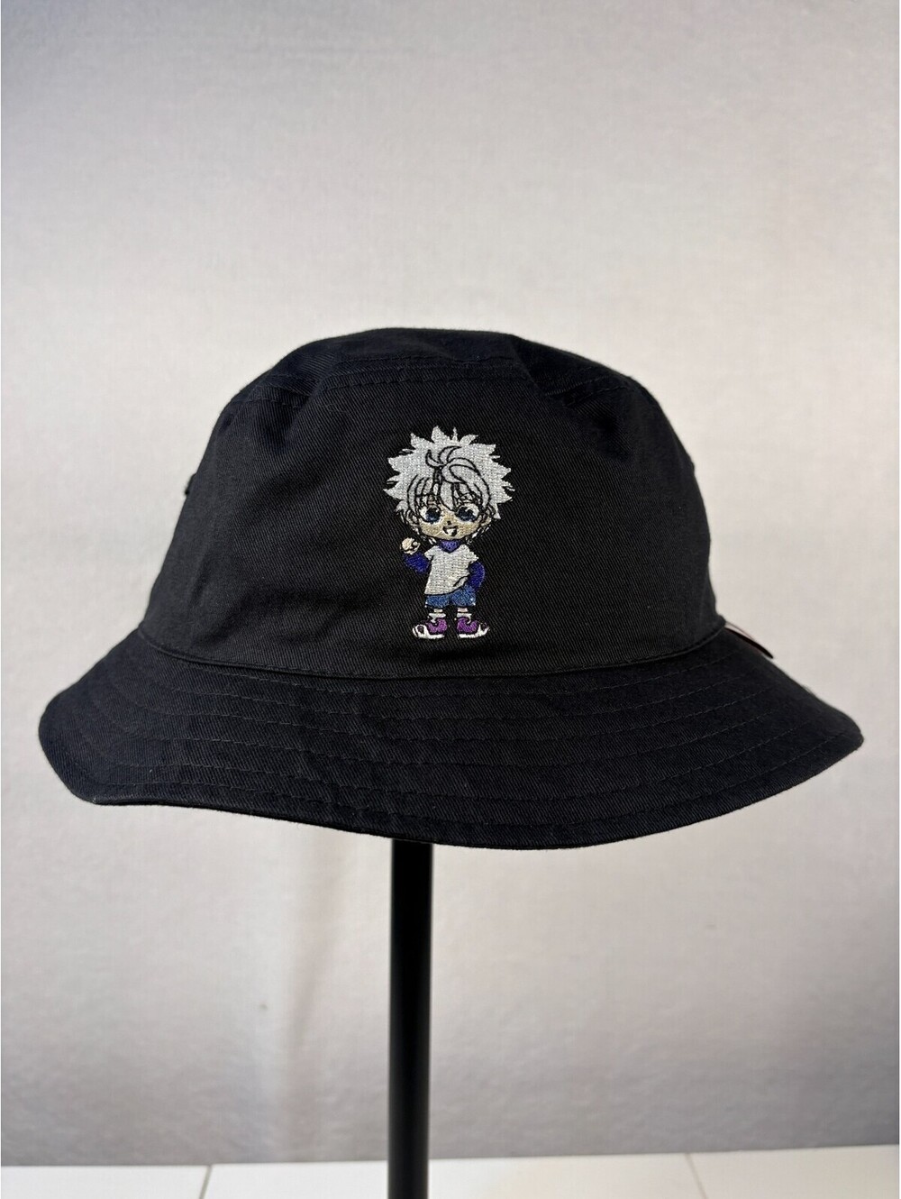 Hypland Hunter x Hunter Killua Zoldyck Bucket Hat Black Embroidered Anime HxH